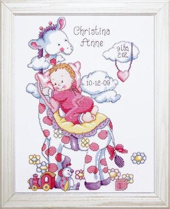 Giraffe Birth Record - Cross Stitch Kit