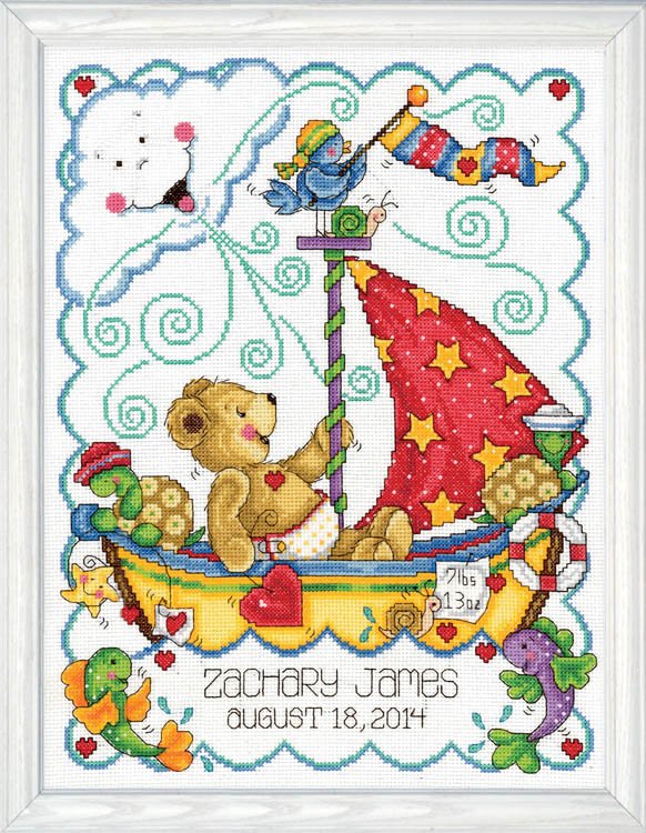 Sail Away Sampler - Cross Stitch Kit, zoomed in. Select this picture to zoom back out.