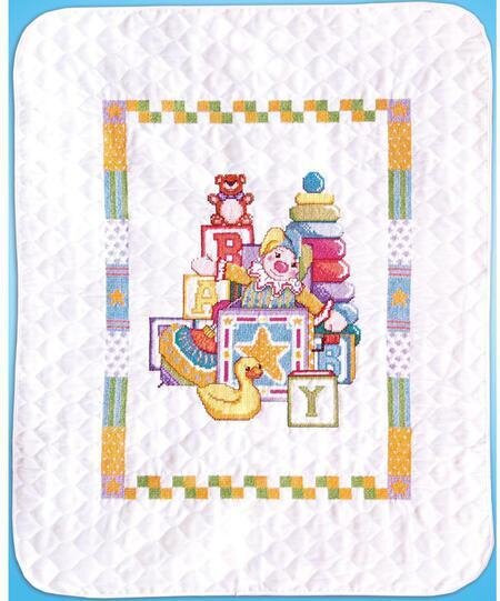 Jack in the Box Baby Quilt - Stamped Cross Stitch Kit