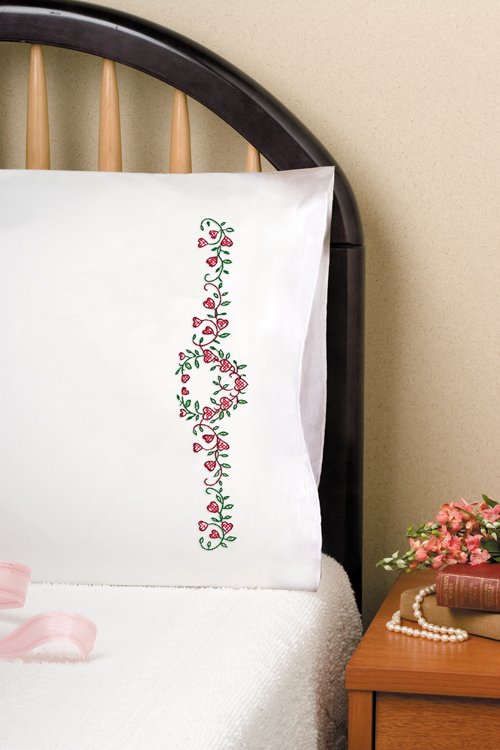 Heart Vine - Pillowcase Embroidery Kit