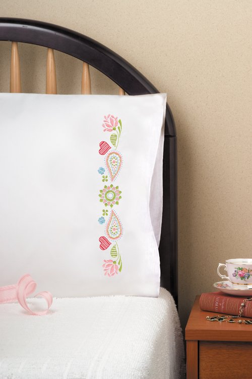 Paisley Heart - Pillowcase Embroidery Kit