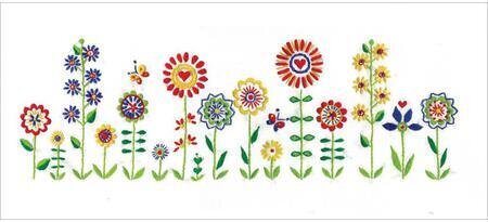 Whimsy Floral Pillowcase Pair - Stamped Embroidery Kit