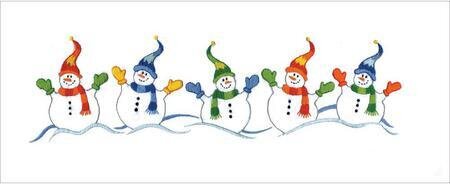 Snowman Row Pillowcase Pair - Stamped Embroidery Kit