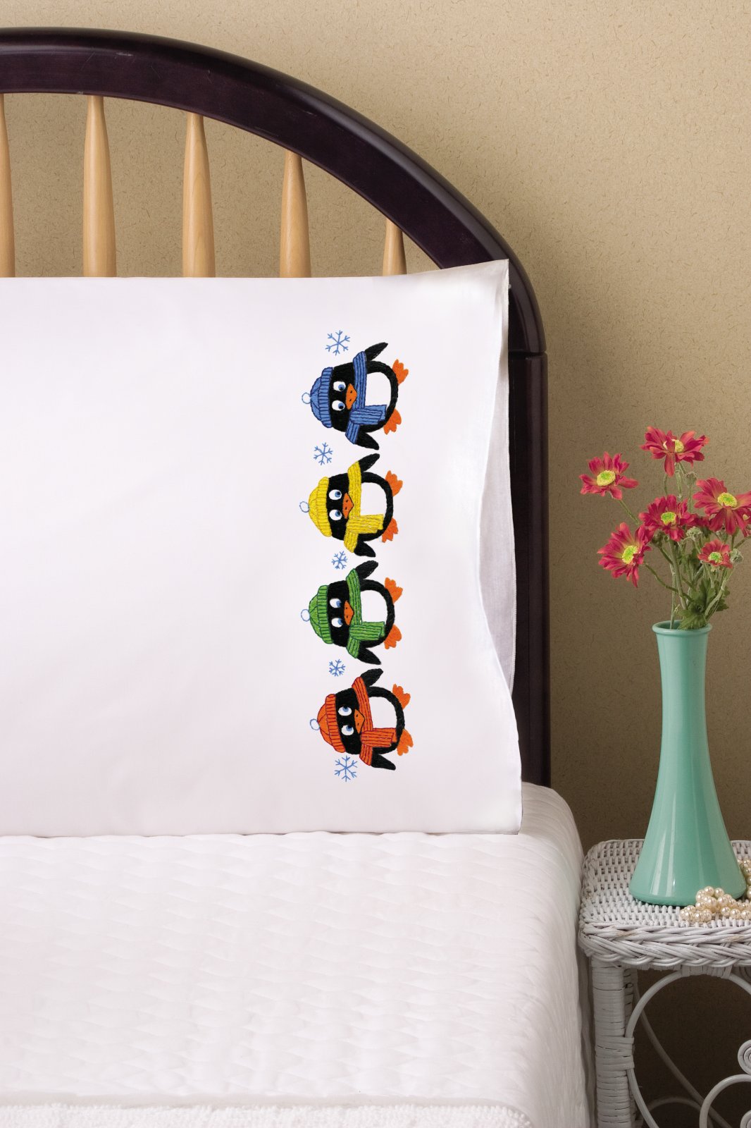 Penguins - Pillowcase Embroidery Kit