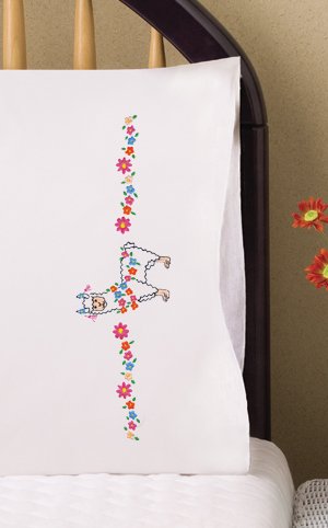 Llama - Pillowcase Pair - Stamped Embroidery Kit