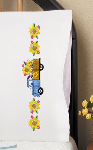 Sunflower Truck - Pillowcase Embroidery Kit