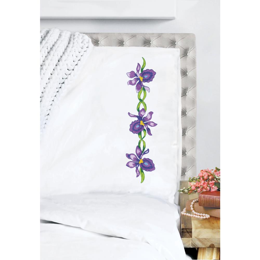 Irises - Embroidery Pillowcase