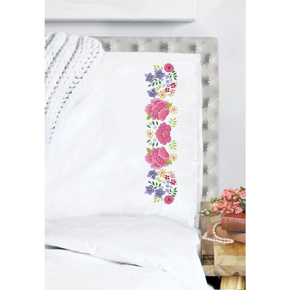 Peony Floral - Embroidery Pillowcase