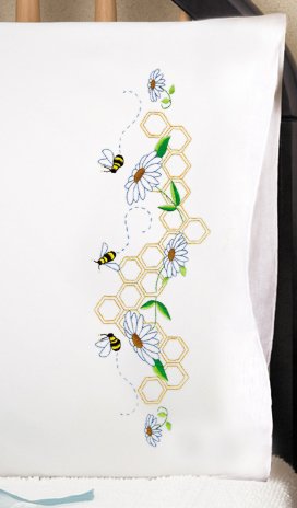 Bees - Pillowcase Embroidery Kit