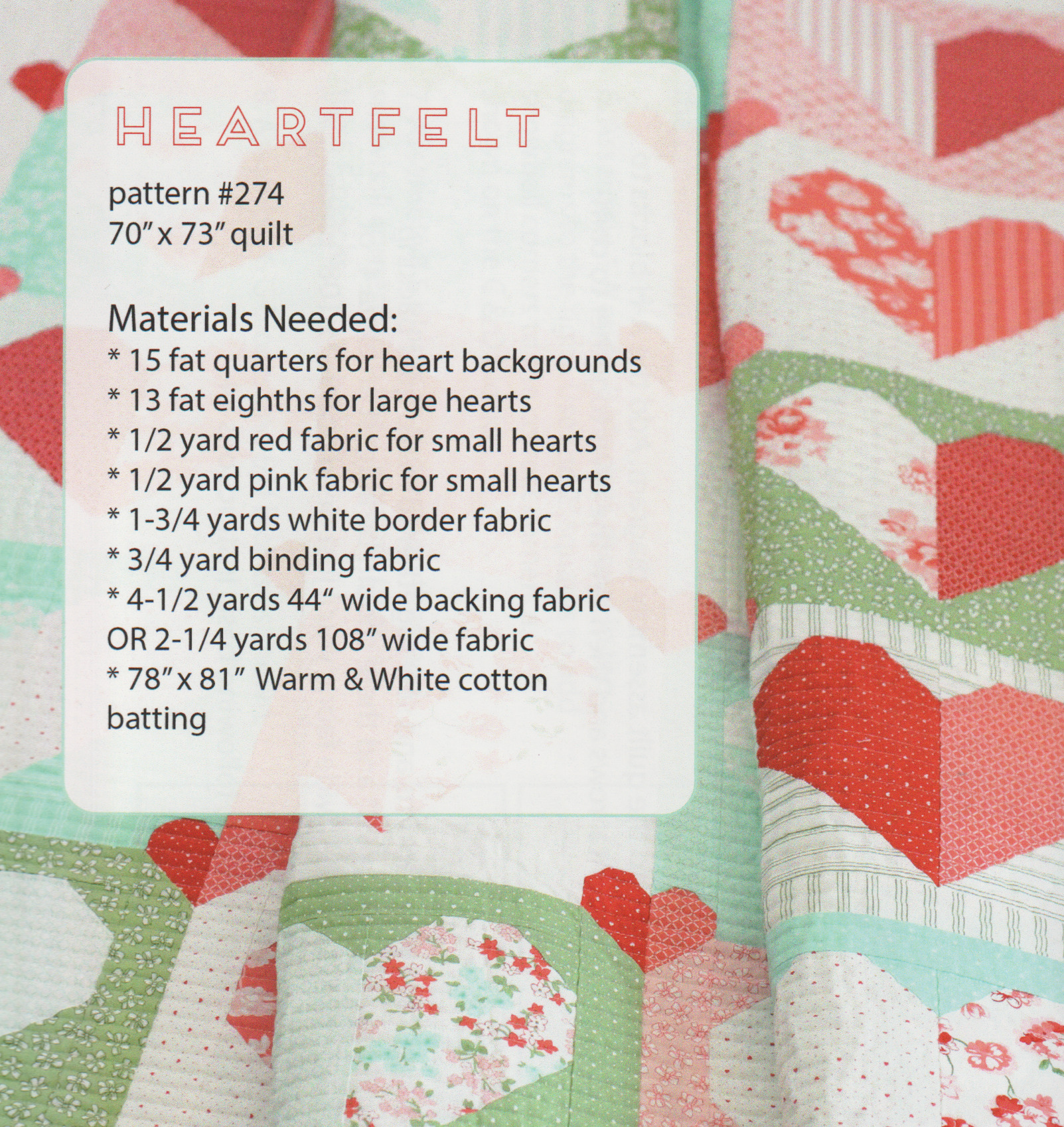 Heartfelt - Quilt Pattern
