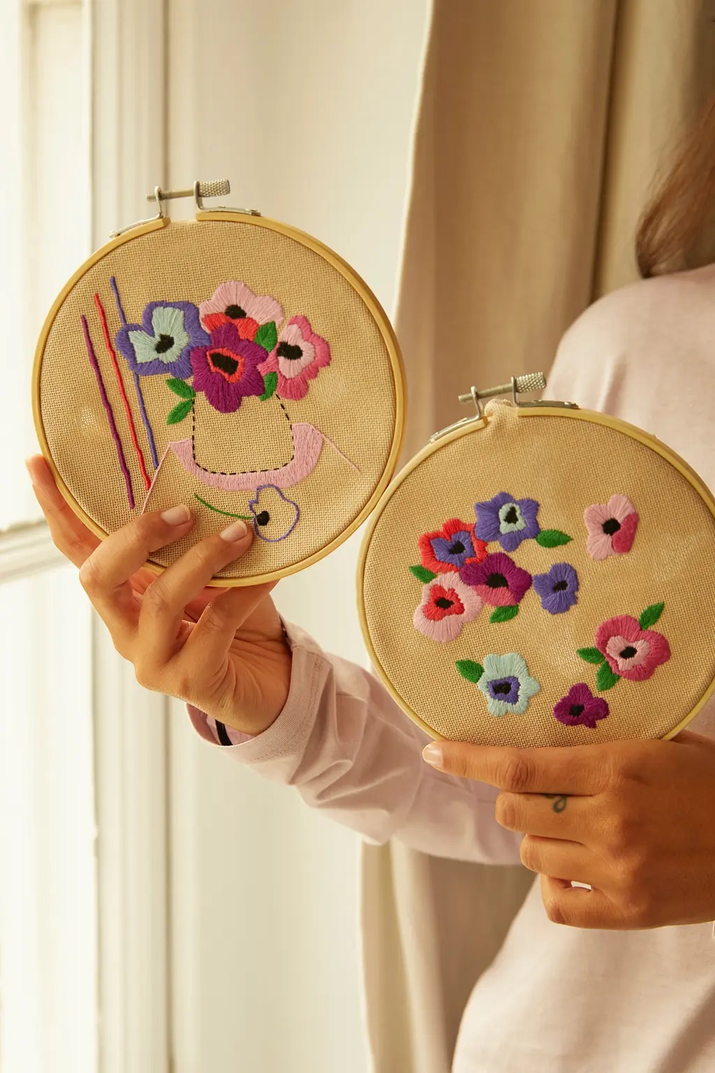 Peaceful Breeze Anemone - Embroidery Kit
