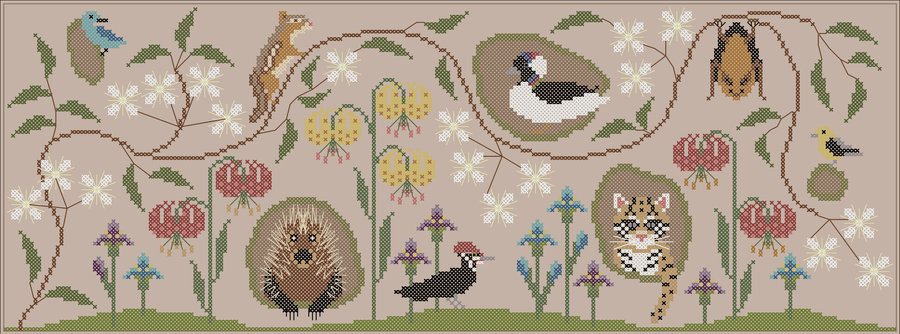 Trunk Town Summer - Cross Stitch Pattern, different perspective #1, zoomed in. Select this picture to zoom back out.