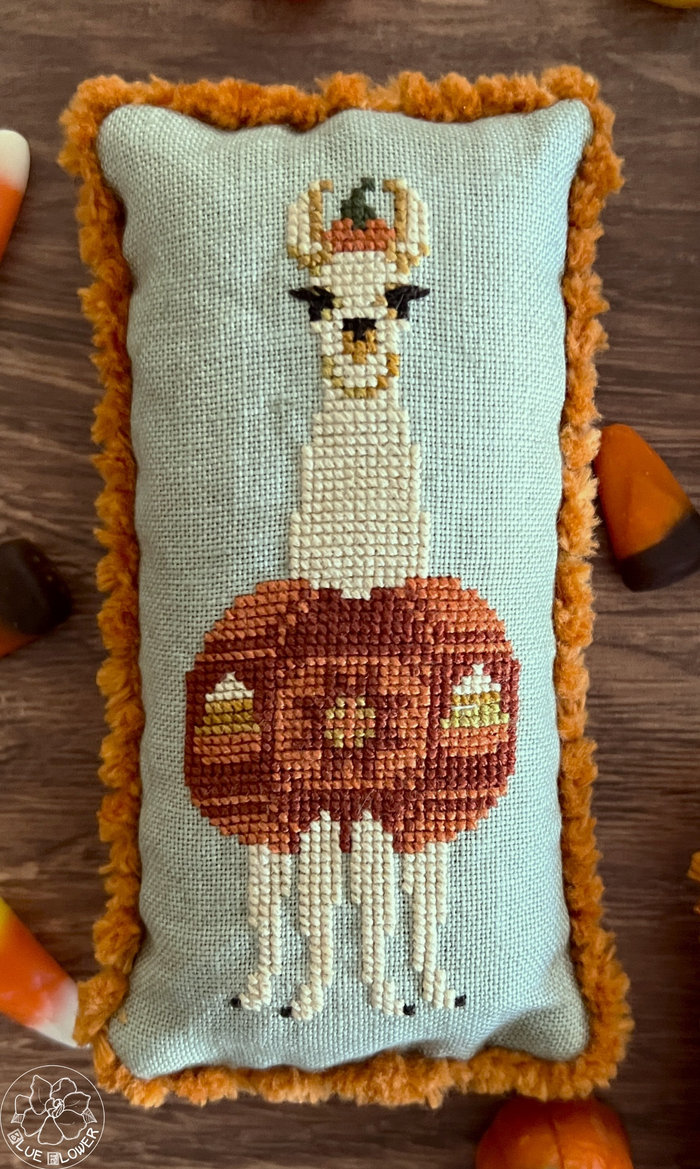 Candy Corn Crew - Halloween Cross Stitch Pattern, different perspective #2, zoomed in. Select this picture to zoom back out.