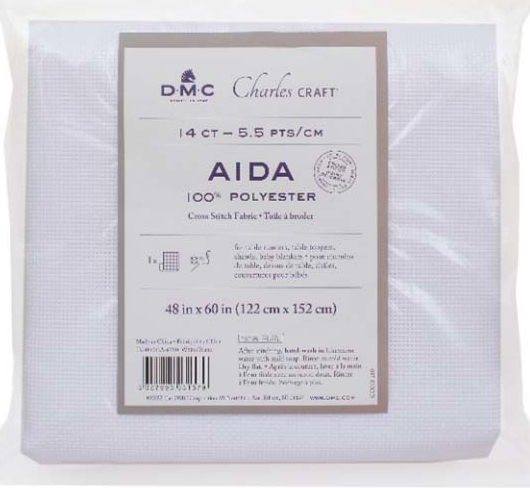 14 Count White Polyester Aida Fabric - Extra-Large 48x60