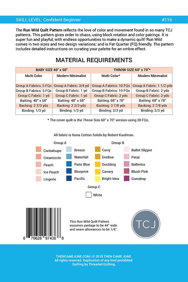 Run Wild - Quilt Pattern