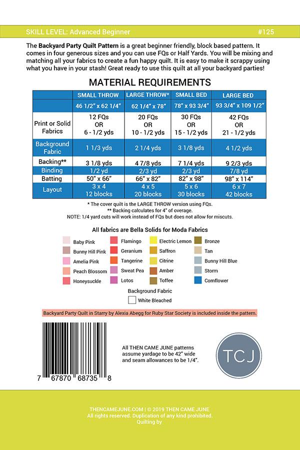 Backyard Party - Quilt Pattern