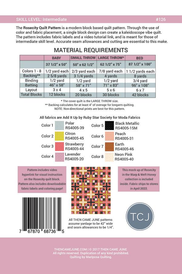 Rosecity - Quilt Pattern