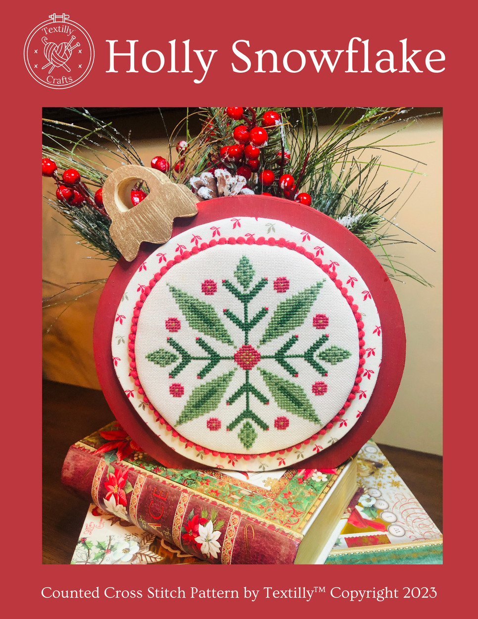 Holly Snowflake - Christmas Cross Stitch Pattern
