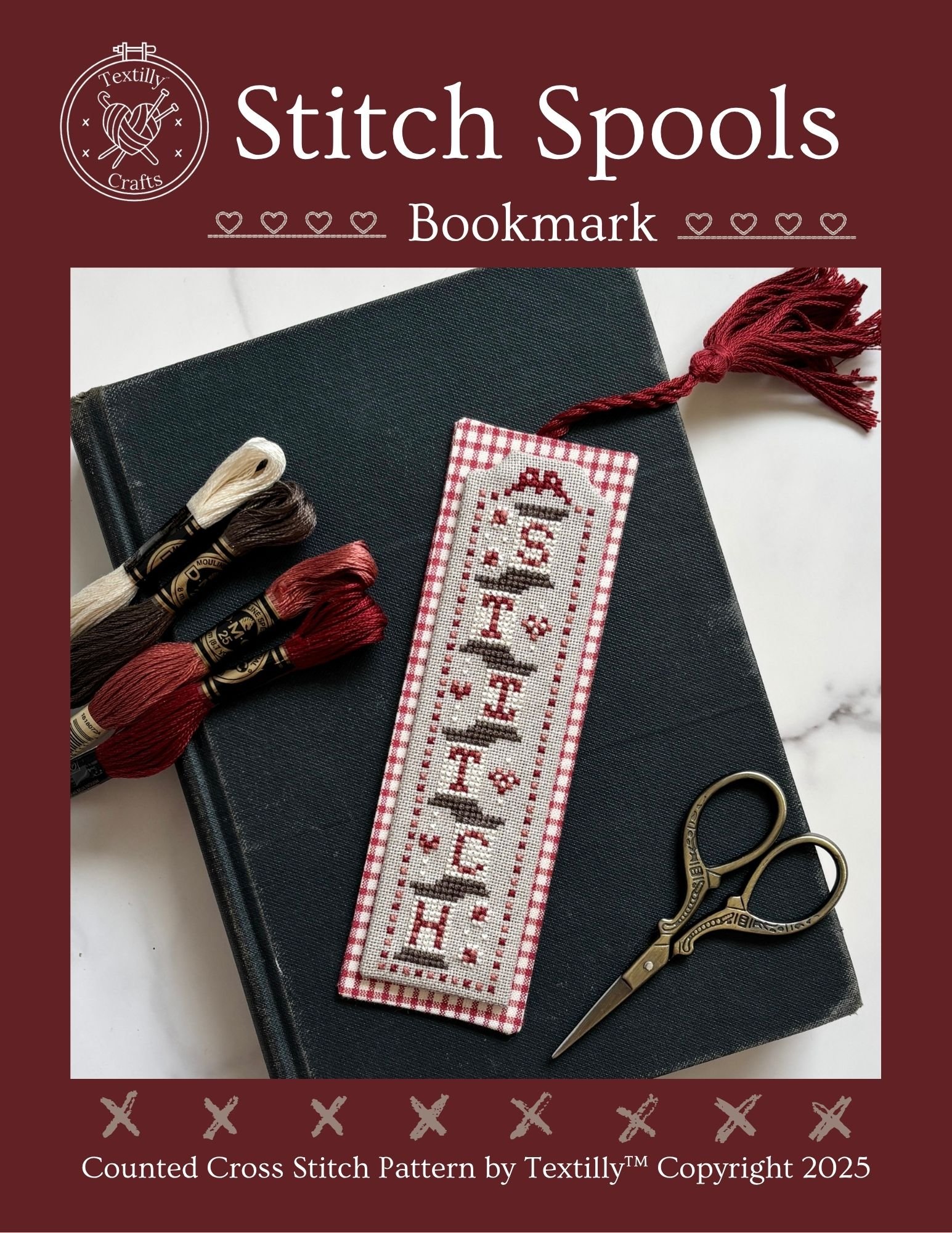 Stitch Spools Bookmark - Cross Stitch Pattern