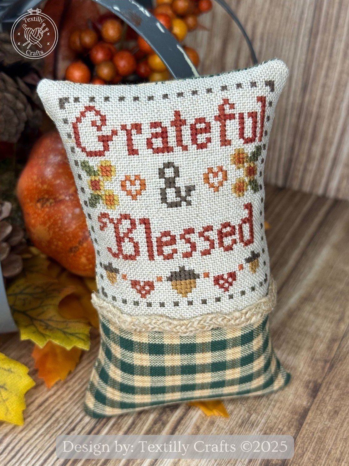 Grateful & Blessed - Thanksgiving Cross Stitch Pattern