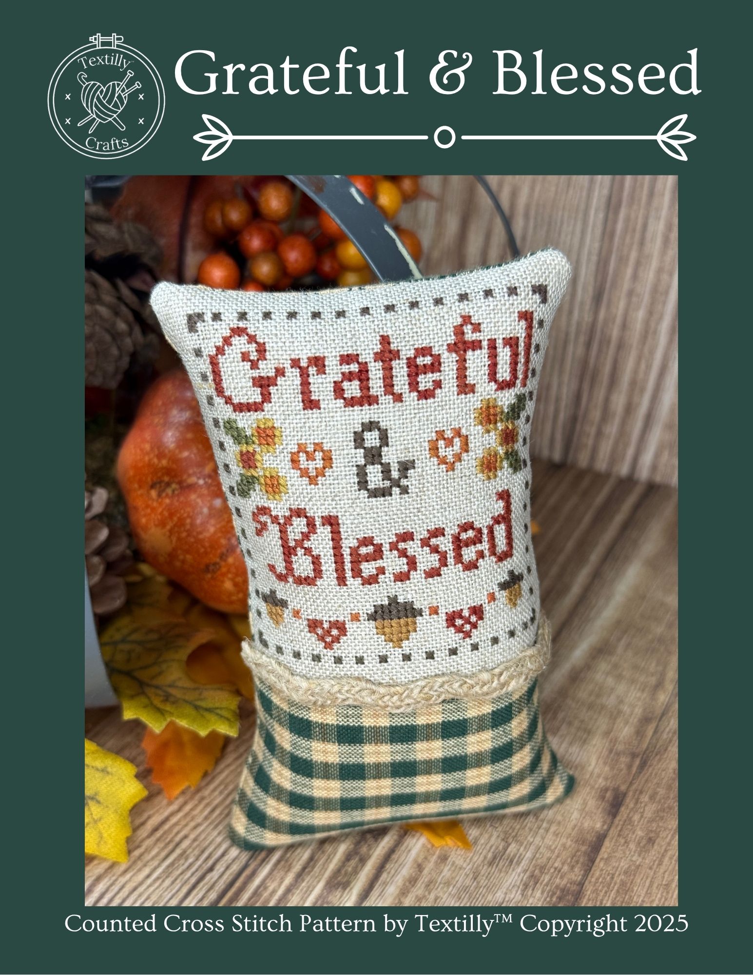 Grateful & Blessed - Thanksgiving Cross Stitch Pattern