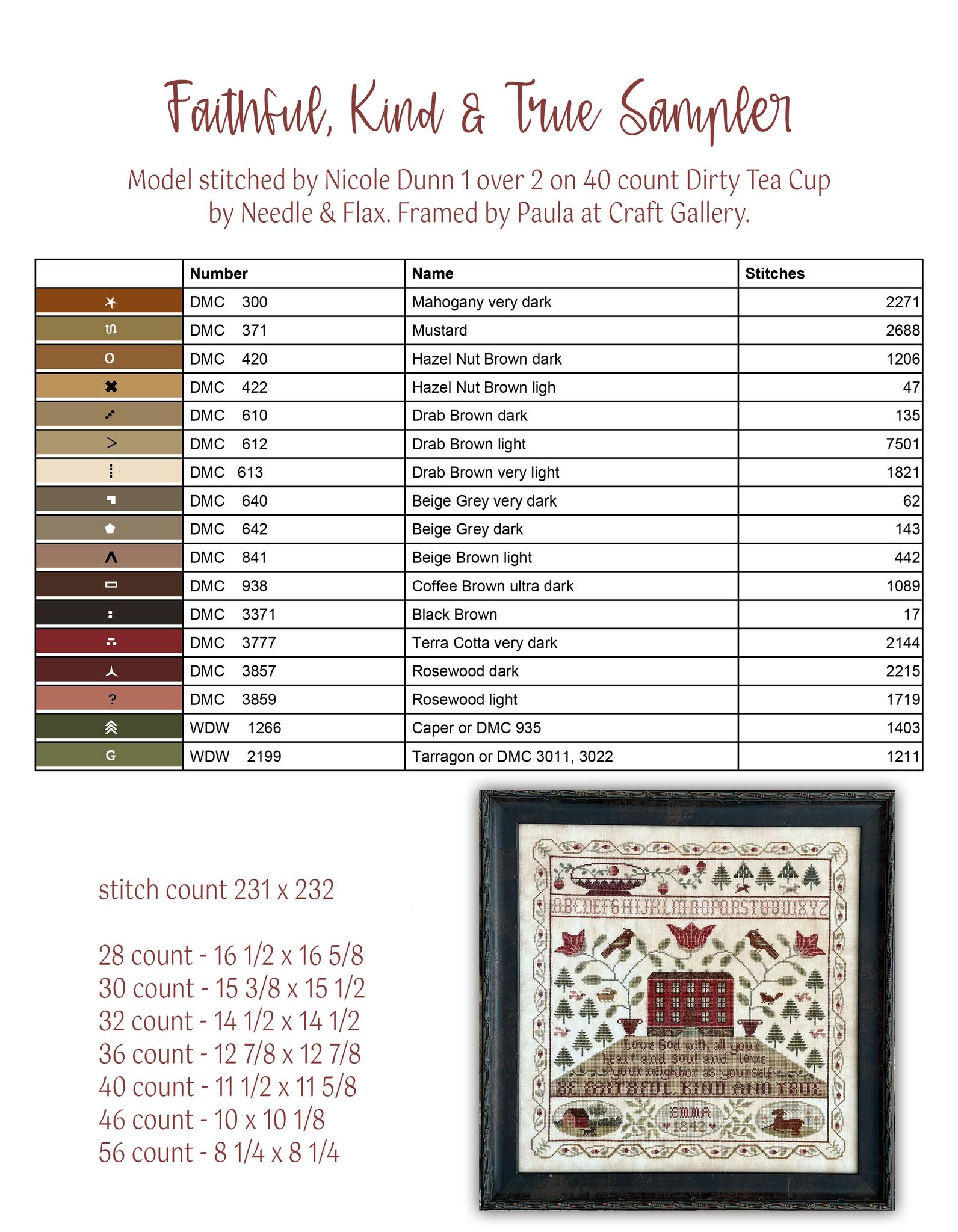 Faithful, Kind & True - Cross Stitch Book