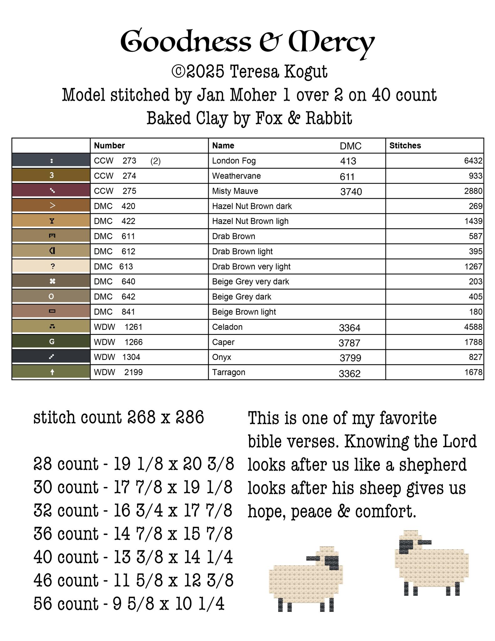 Goodness & Mercy - Christian Cross Stitch Book