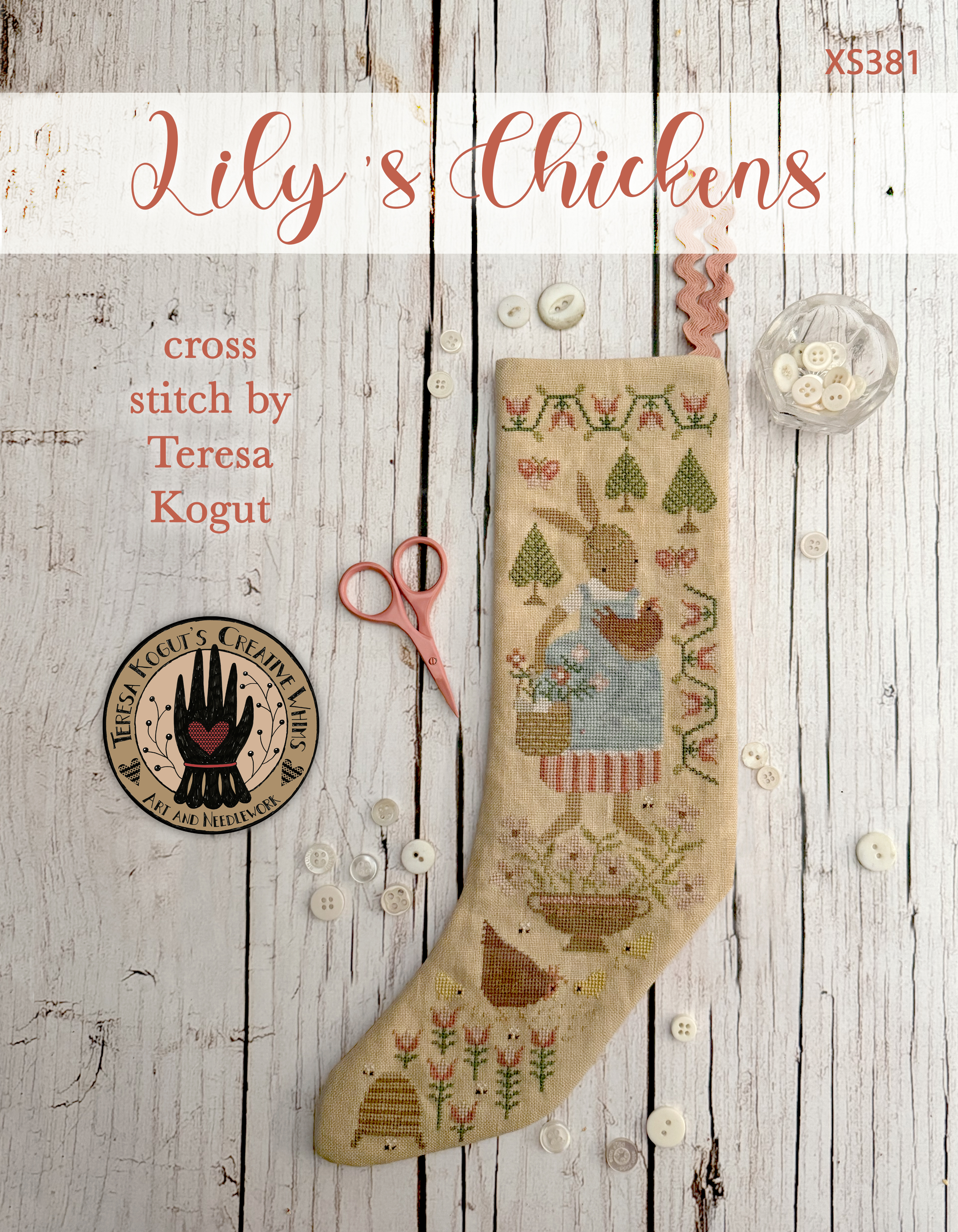 Lily's Chickens -  Christmas Stocking Cross Stitch Pattern