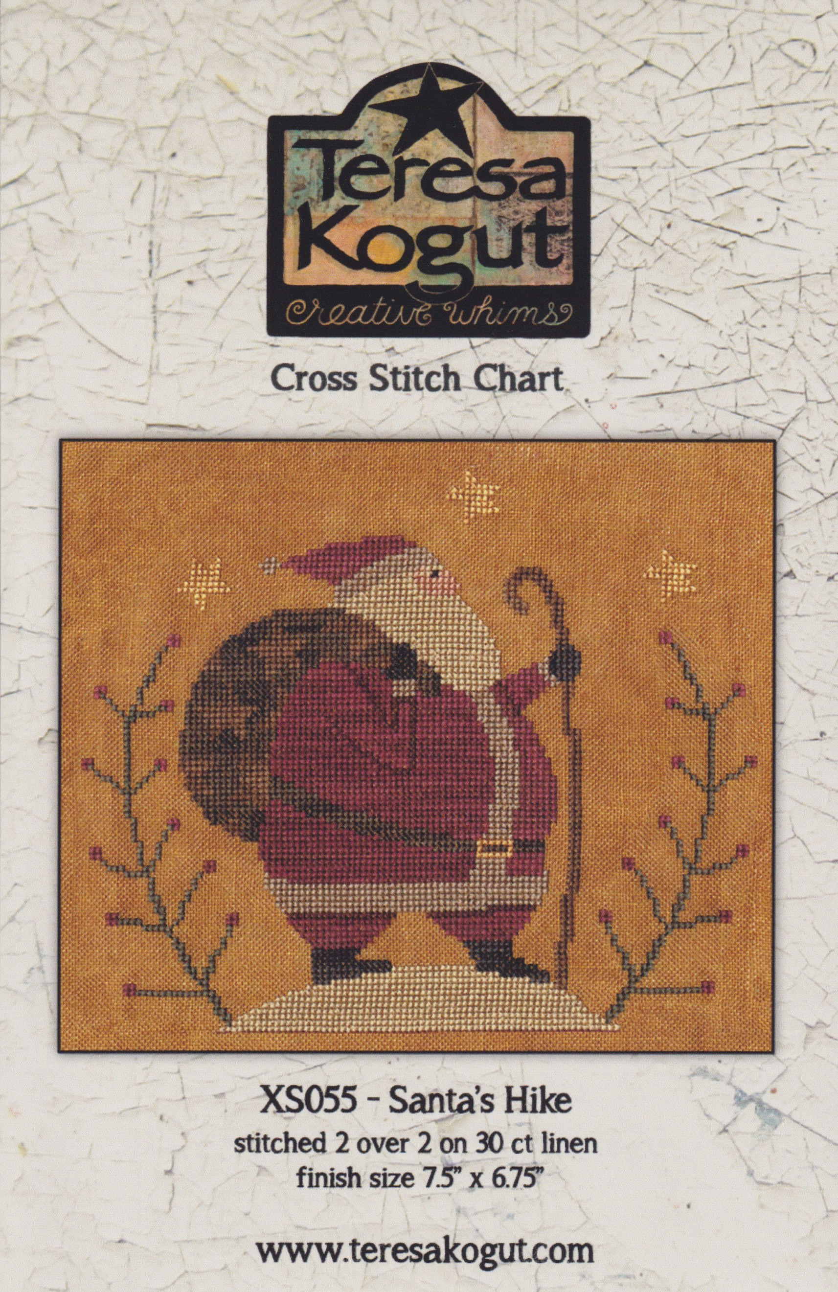 Santa's Hike - Christmas Cross Stitch Pattern