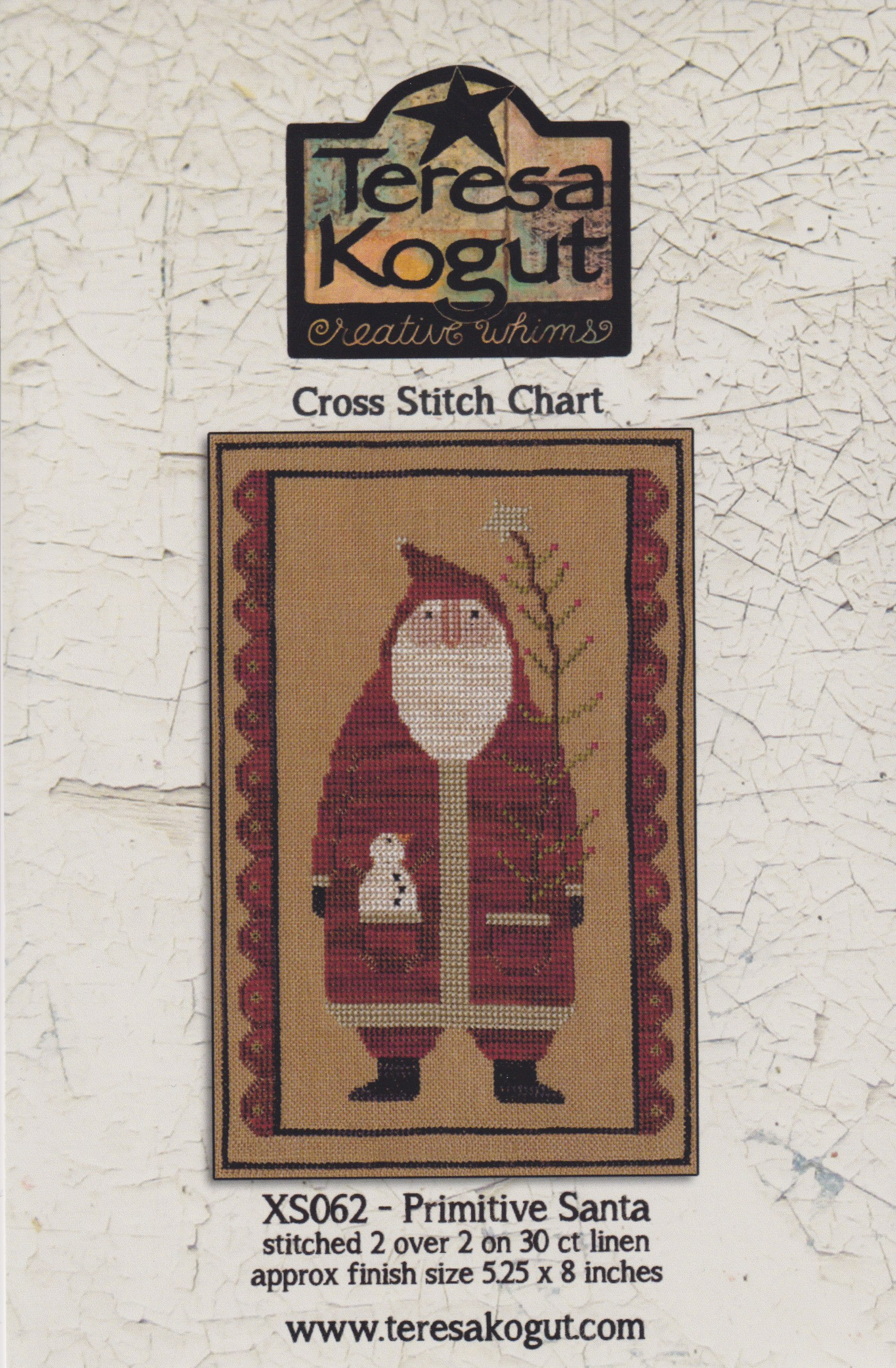 Primitive Santa - Christmas Cross Stitch Pattern