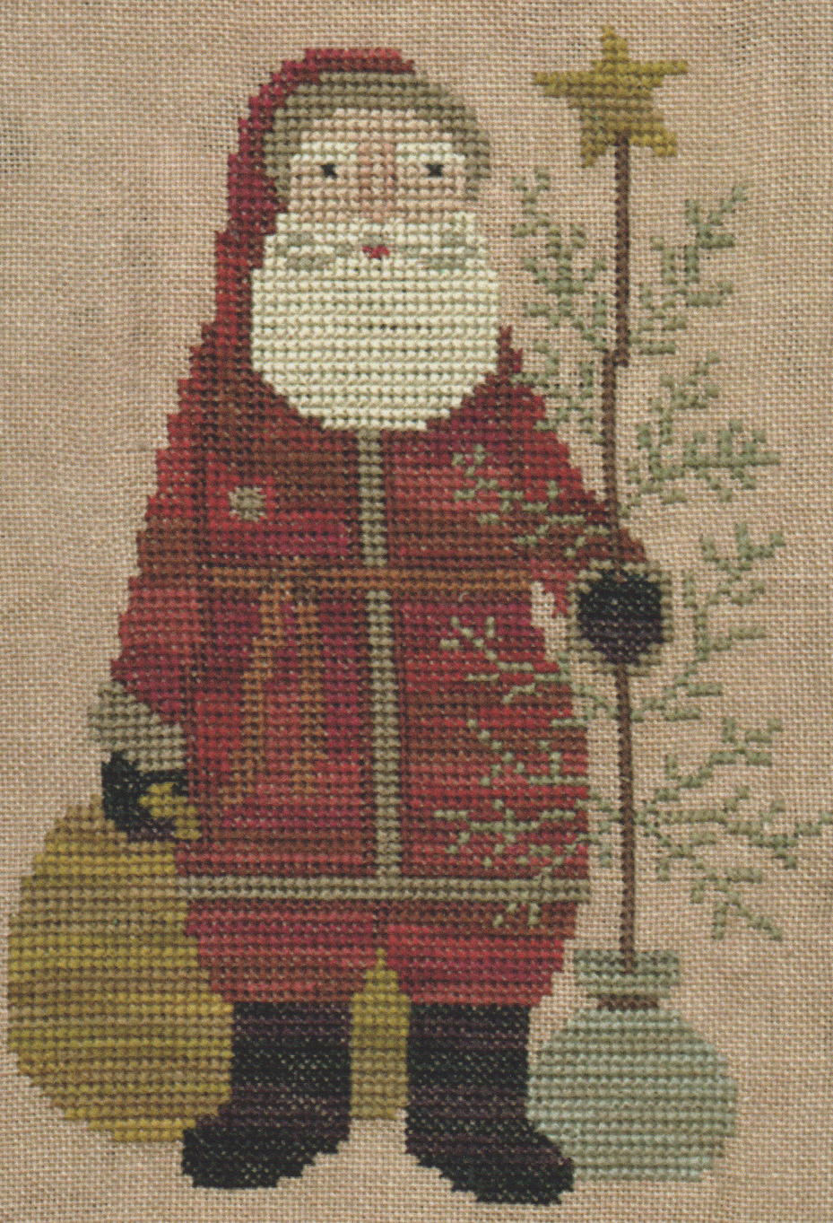 Country Santa - Christmas Cross Stitch Pattern