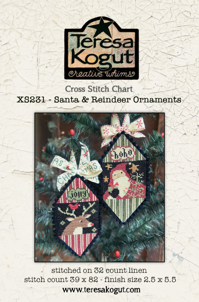 Santa & Reindeer Christmas Ornaments - Cross Stitch Pattern