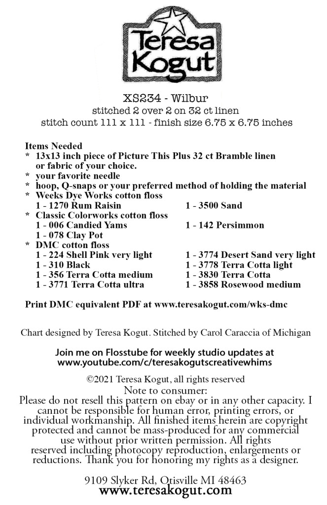 Wilbur  - Cross Stitch Pattern