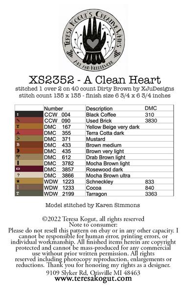 A Clean Heart - Cross Stitch Pattern