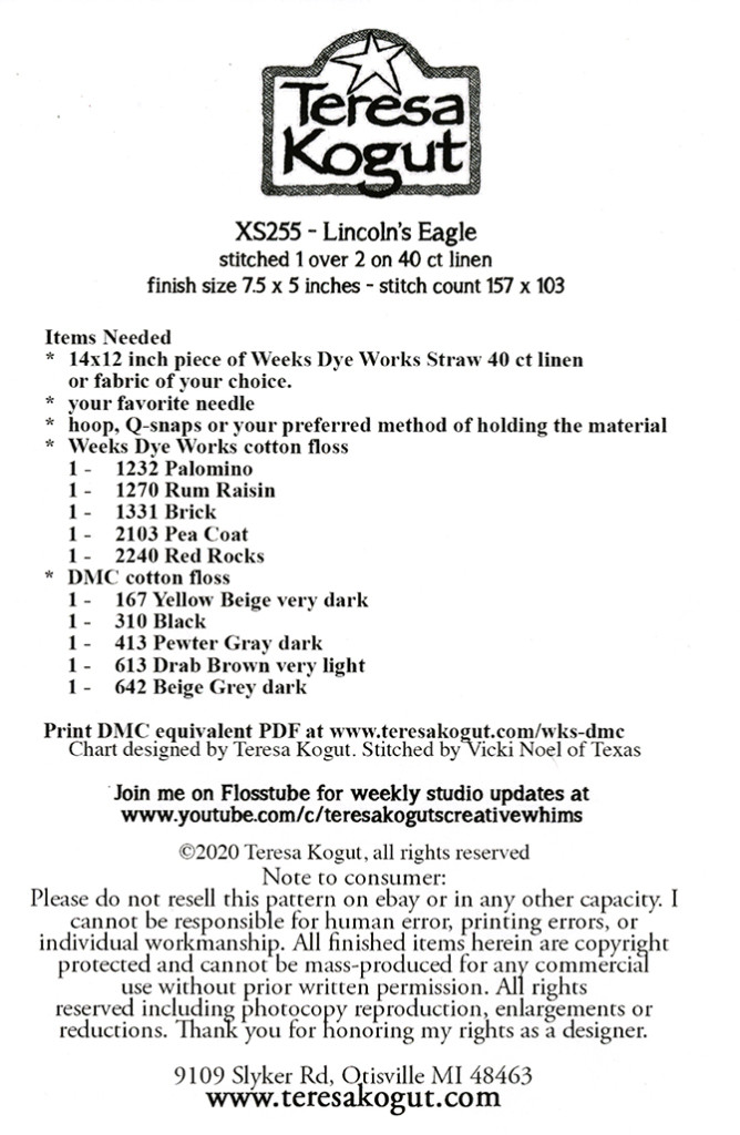 Lincoln's Eagle - Cross Stitch Pattern