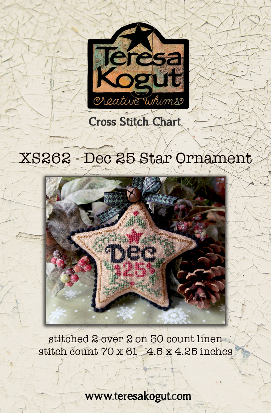 Dec 25 Star Christmas Ornament - Cross Stitch Pattern