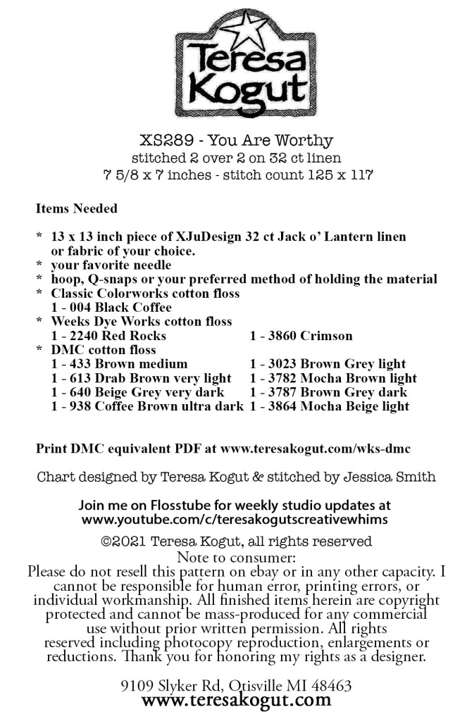You Are Worthy - Cross Stitch Pattern