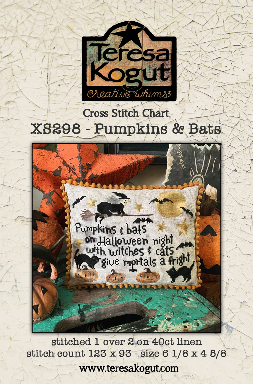 Pumpkins & Bats - Halloween Cross Stitch Pattern