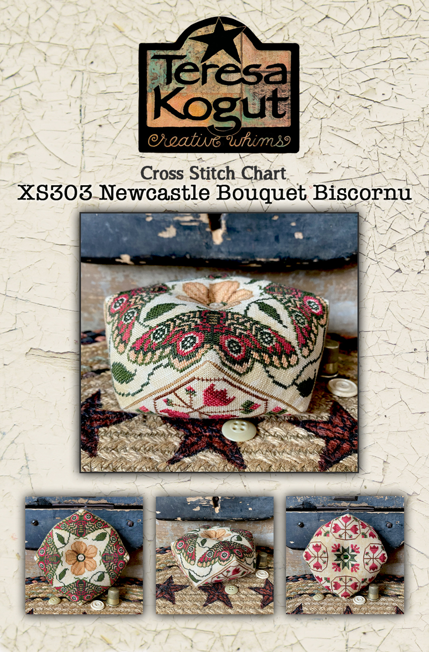Newcastle Bouquet Biscornu - Cross Stitch Pattern