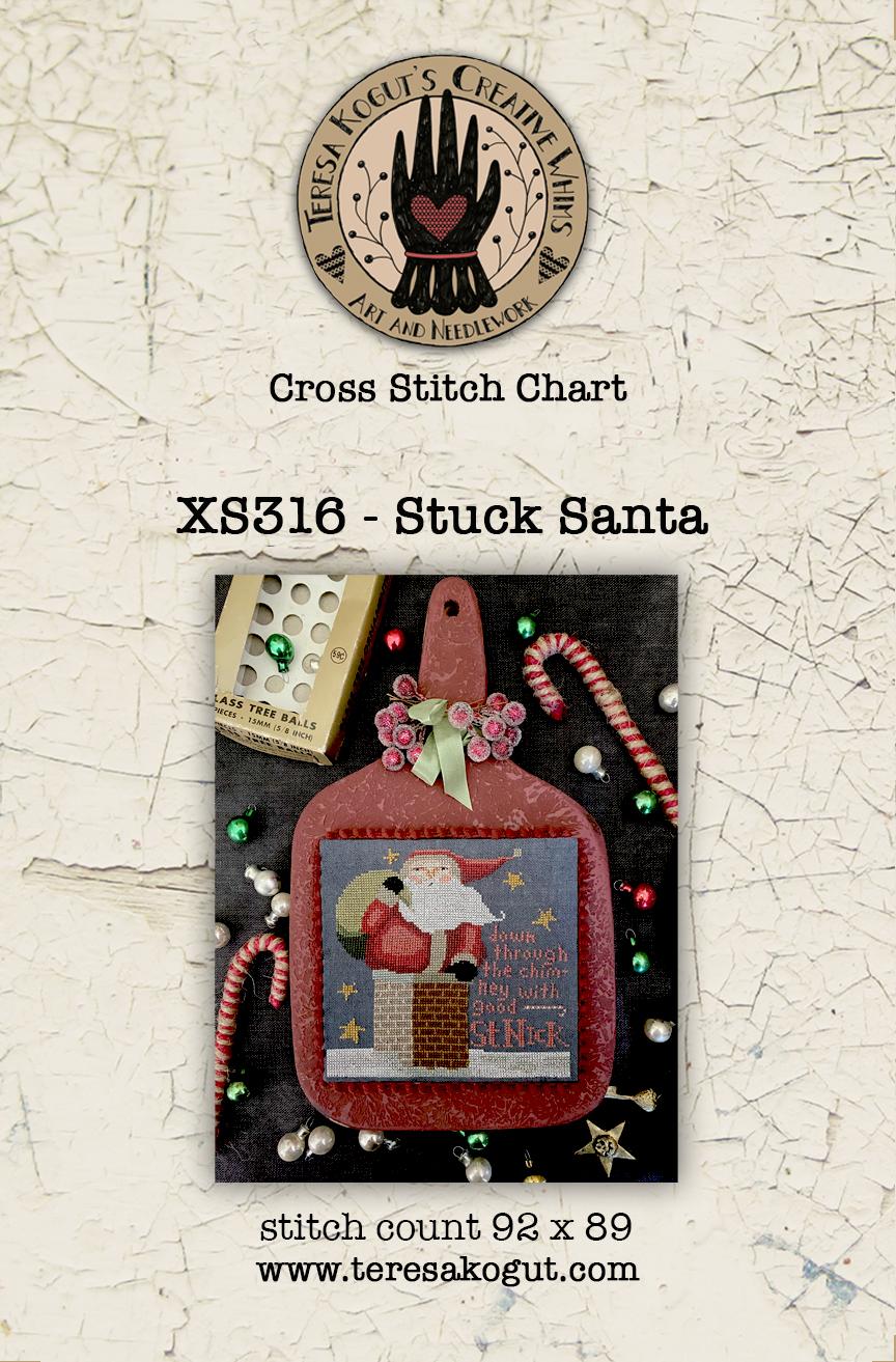 Stuck Santa- Christmas Cross Stitch Pattern