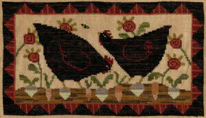 Hens in the Garden - Cross Stitch Pattern
