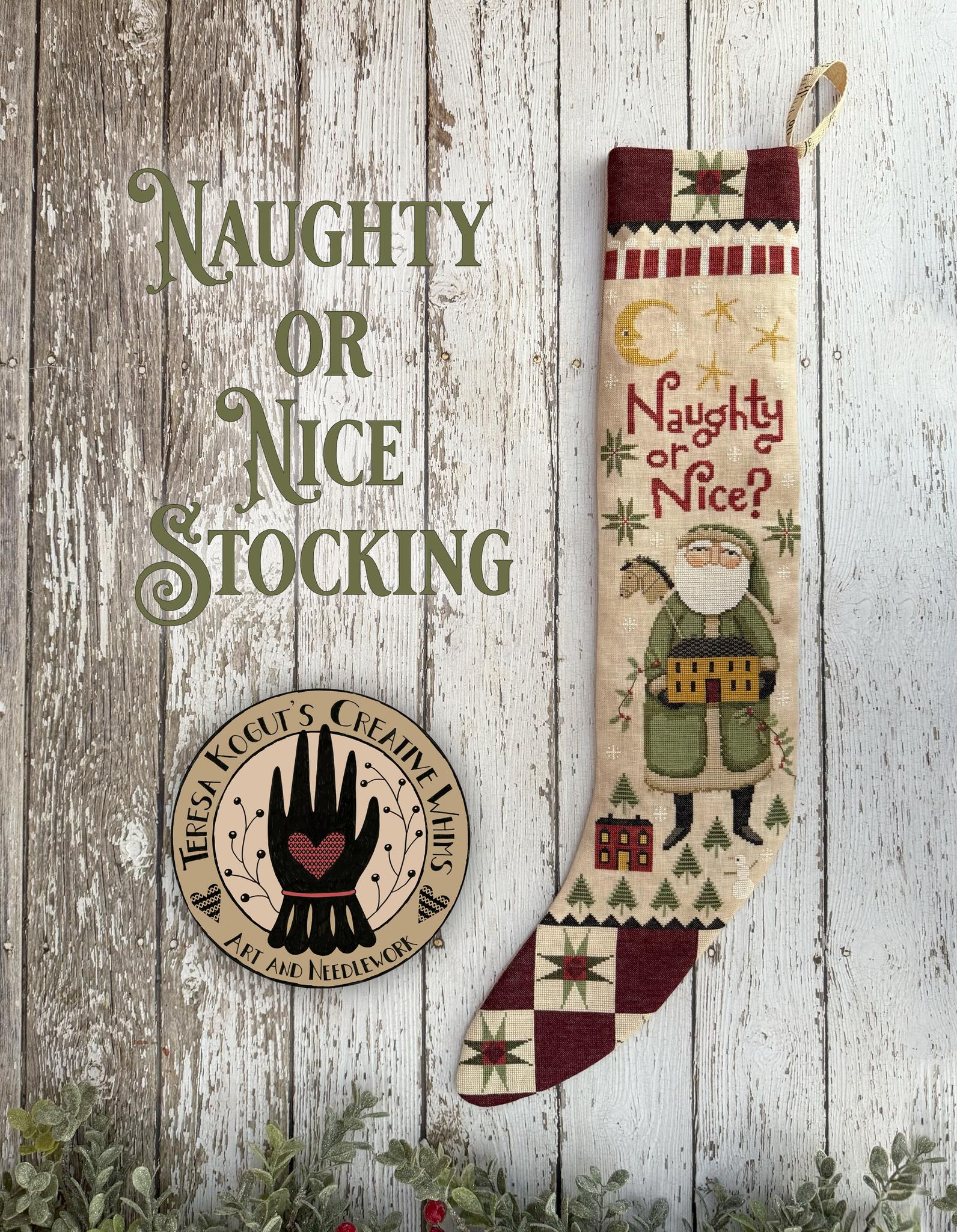 Naughty Or Nice - Christmas Stocking Cross Stitch Pattern