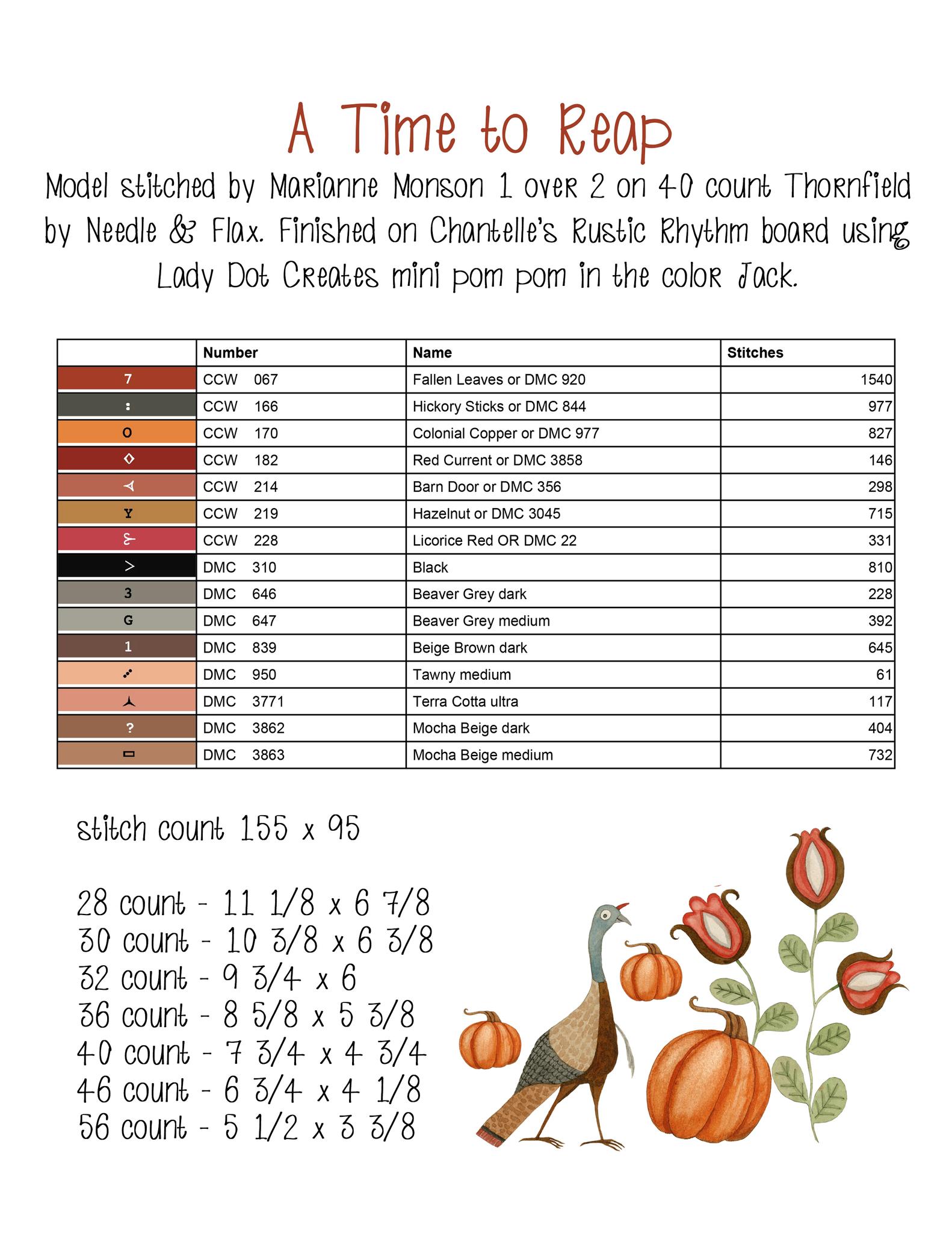 A Time To Reap - Thanksgiving Cross Stitch Pattern