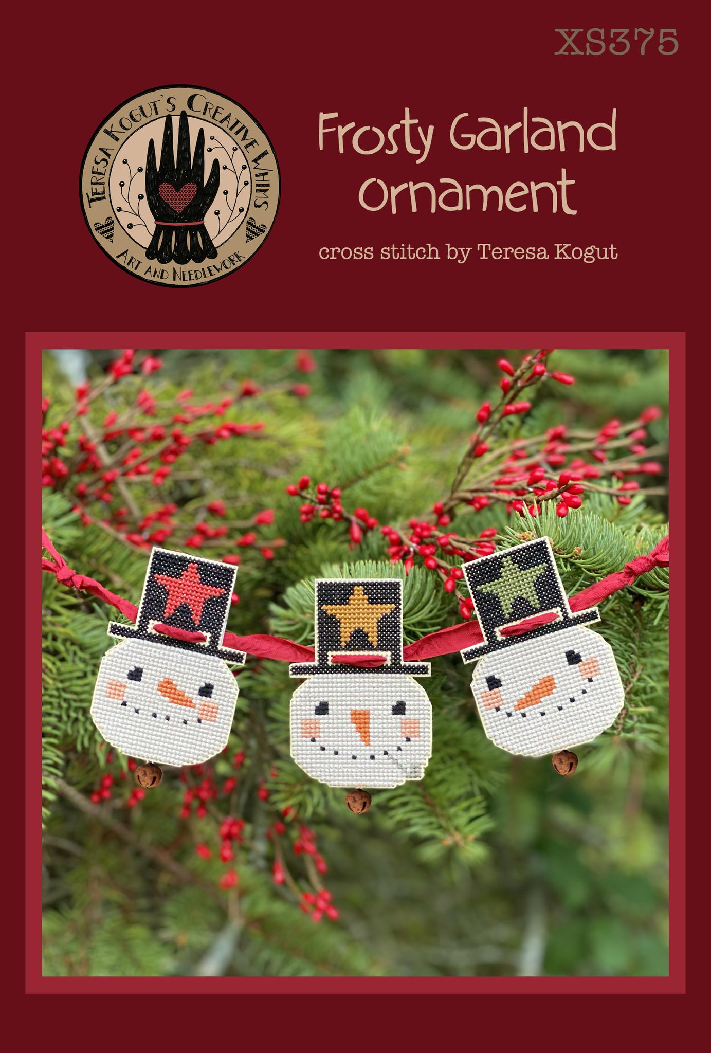 Frosty Garland Ornament - Christmas Cross Stitch Pattern