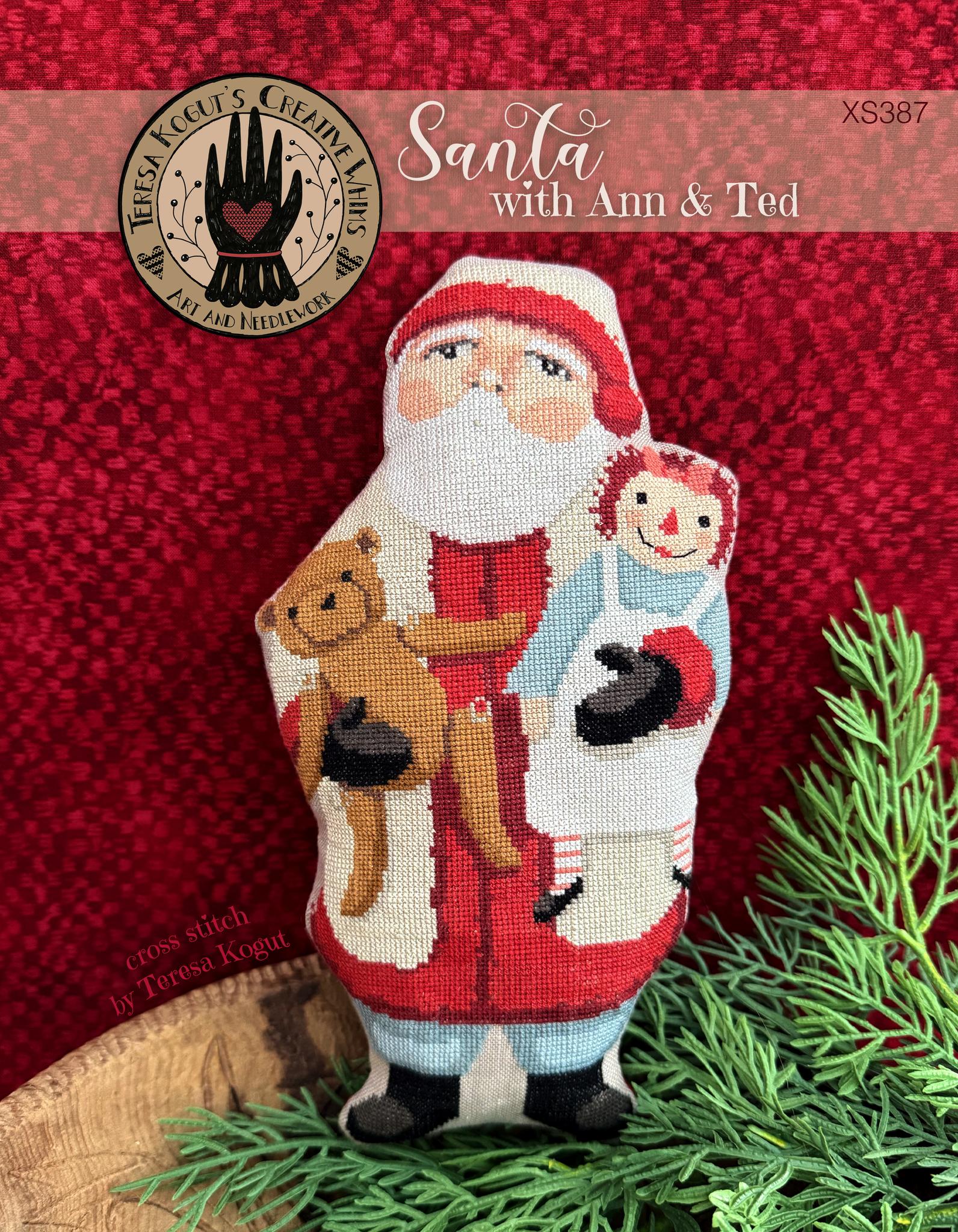 Santa With Ann and Ted - Christmas Cross Stitch Pattern