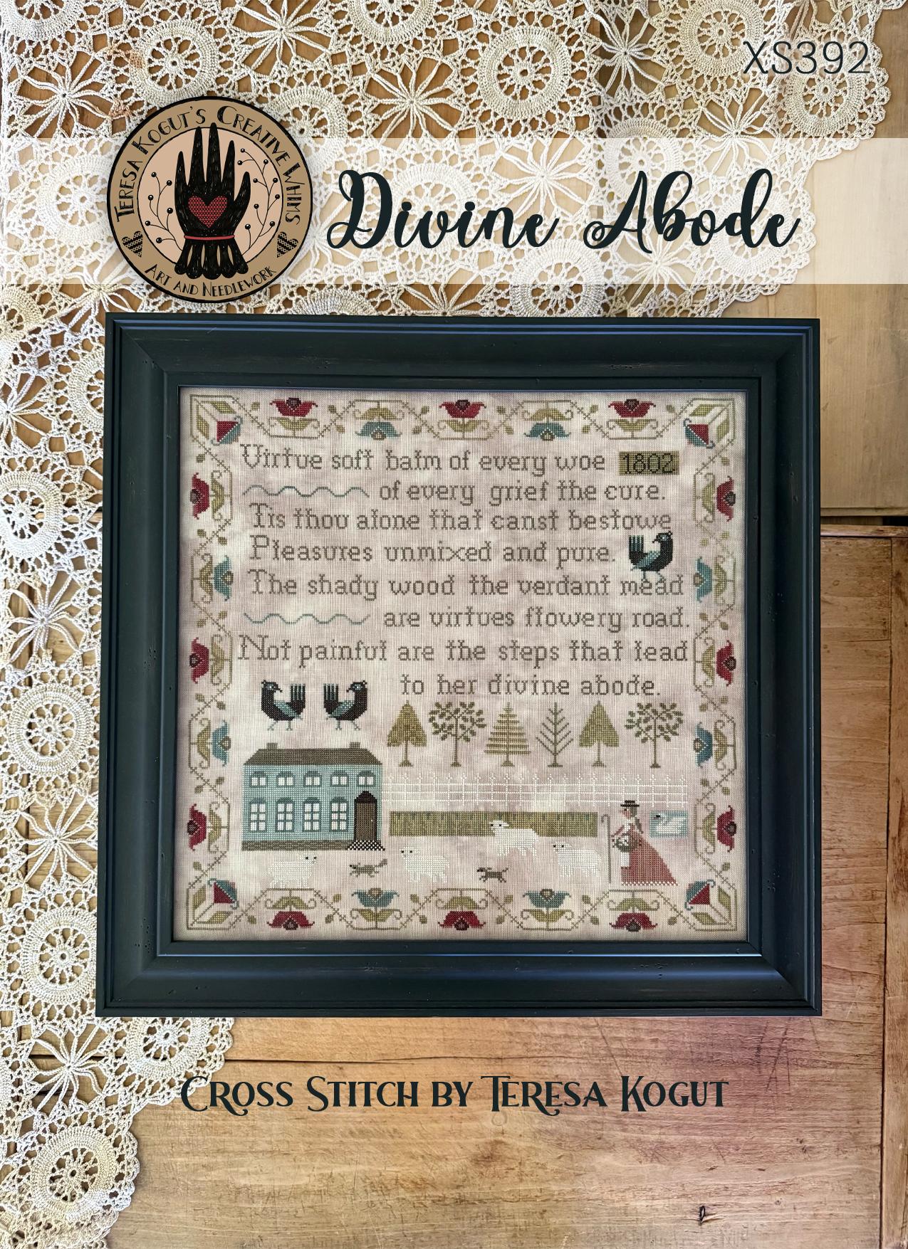 Divine Abode - Christian Cross Stitch Pattern, zoomed in. Select this picture to zoom back out.