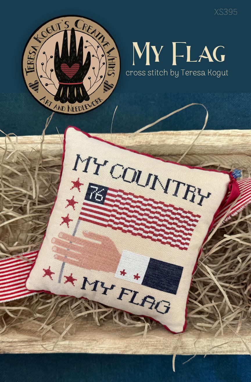 My Flag - Patriotic Cross Stitch Pattern, zoomed in. Select this picture to zoom back out.