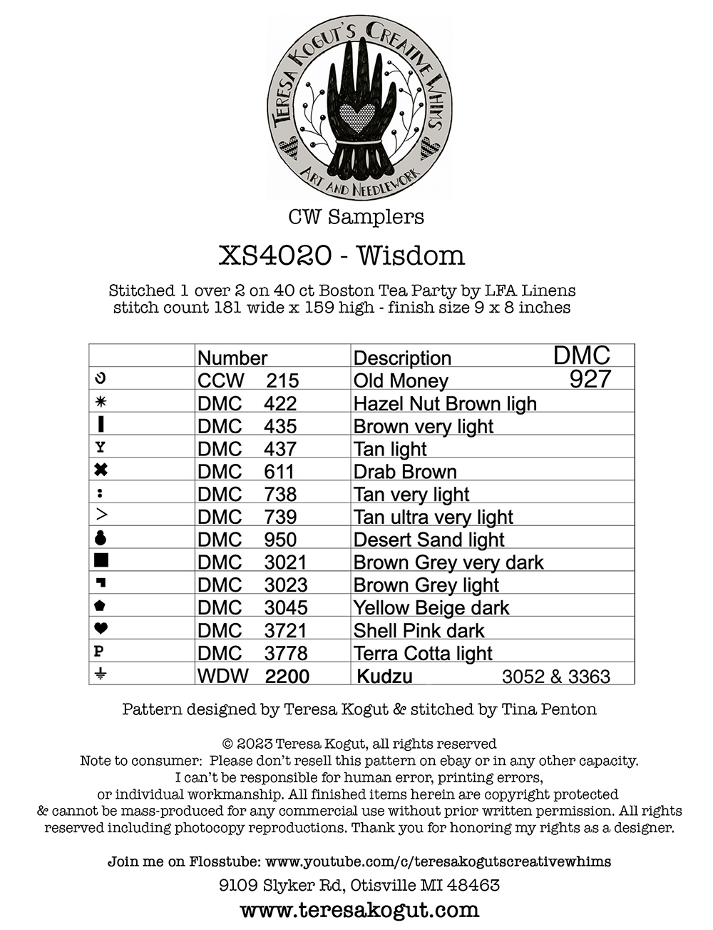 Wisdom - Cross Stitch Pattern