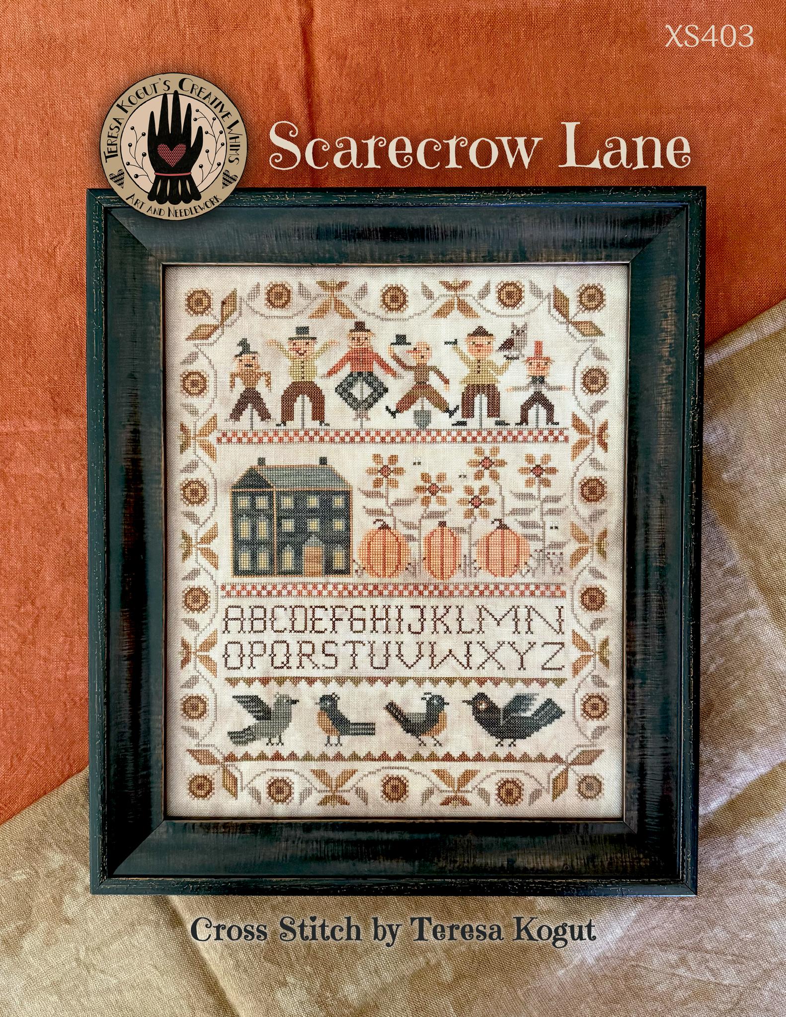 Scarecrow Lane - Cross Stitch Pattern, zoomed in. Select this picture to zoom back out.