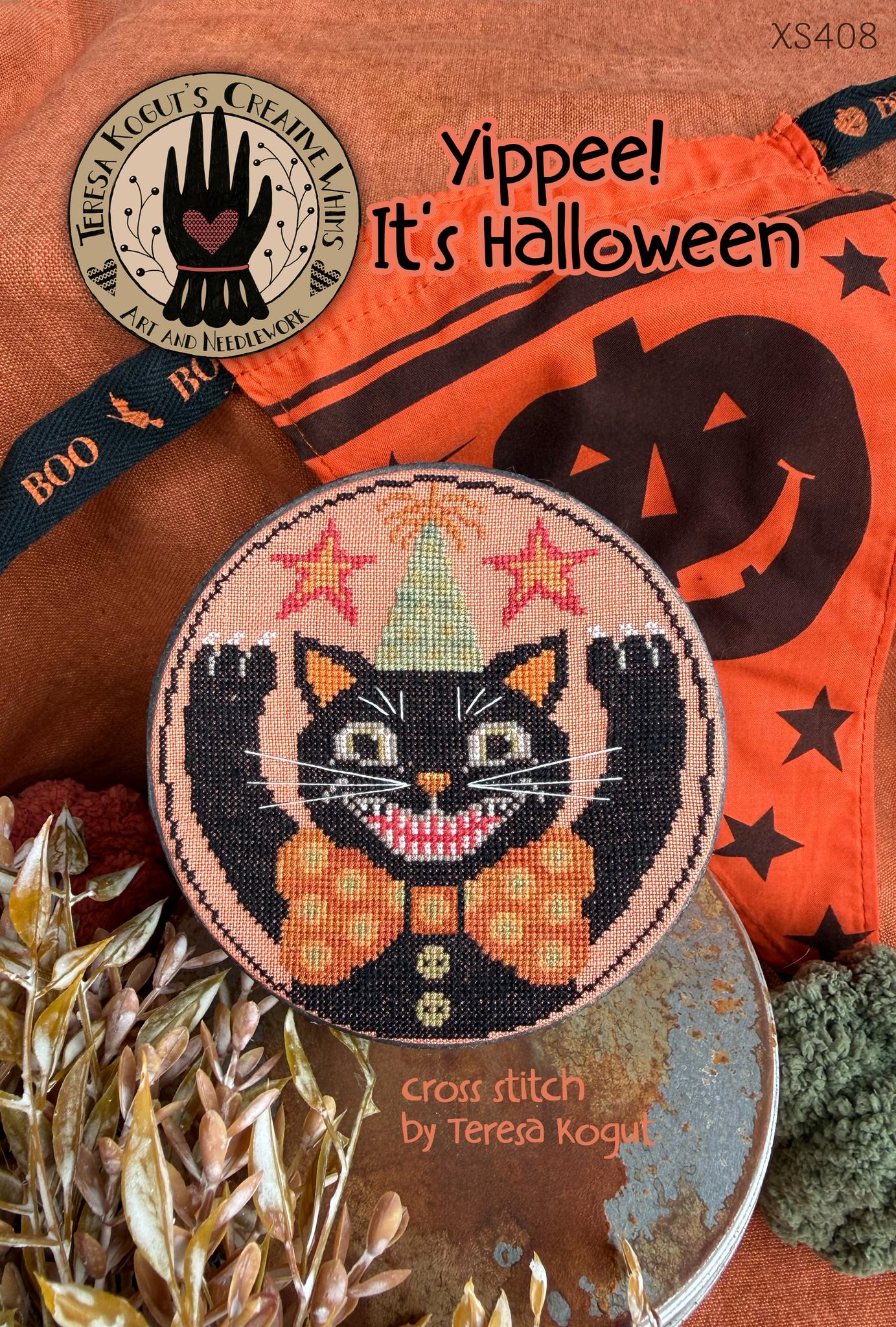 Yippie! It's Halloween - Cross Stitch Pattern, zoomed in. Select this picture to zoom back out.